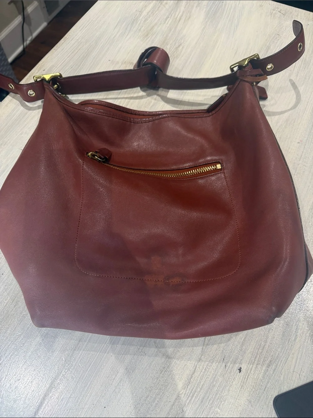 Coach Legacy Chestnut Leather XL Duffel with Tassel